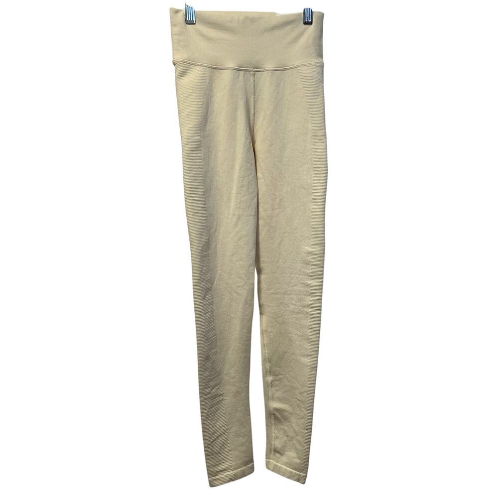 OFFLINE by Aerie Women High Rise Seamless Ribbed 7/8 Leggings Cream XS 0701-5798